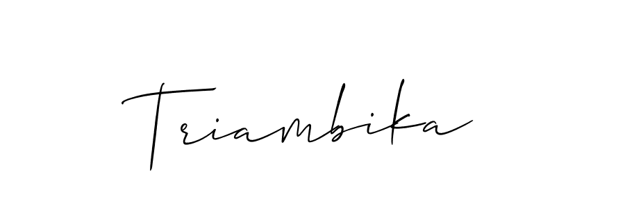 How to make Triambika signature? Allison_Script is a professional autograph style. Create handwritten signature for Triambika name. Triambika signature style 2 images and pictures png