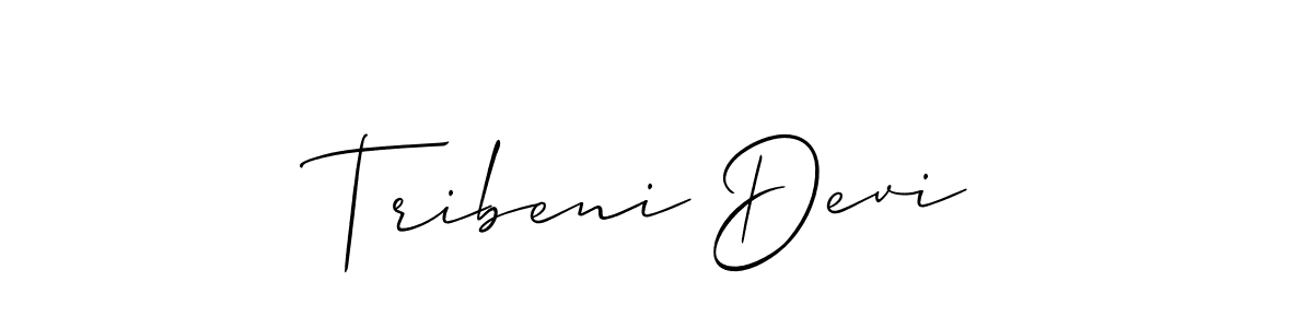 You should practise on your own different ways (Allison_Script) to write your name (Tribeni Devi) in signature. don't let someone else do it for you. Tribeni Devi signature style 2 images and pictures png
