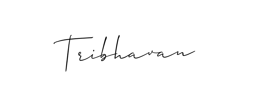 Use a signature maker to create a handwritten signature online. With this signature software, you can design (Allison_Script) your own signature for name Tribhavan. Tribhavan signature style 2 images and pictures png