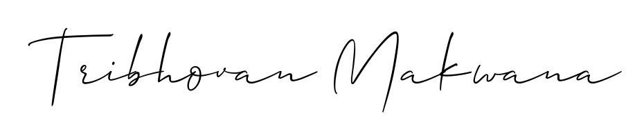 Stand out with a creative autograph for Tribhovan Makwana. The Allison_Script styling blends modern aesthetics with classic signature flourishes. Tribhovan Makwana signature style 2 images and pictures png