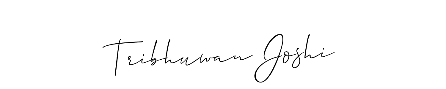 Design your own signature with our free online signature maker. With this signature software, you can create a handwritten (Allison_Script) signature for name Tribhuwan Joshi. Tribhuwan Joshi signature style 2 images and pictures png