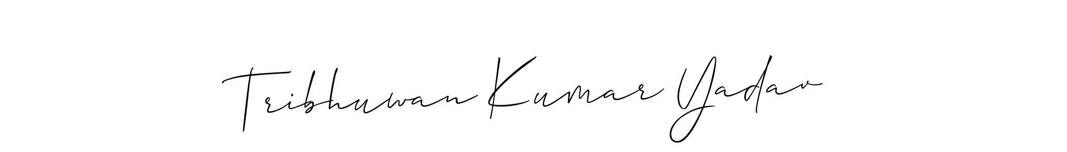 Similarly Allison_Script is the best handwritten signature design. Signature creator online .You can use it as an online autograph creator for name Tribhuwan Kumar Yadav. Tribhuwan Kumar Yadav signature style 2 images and pictures png