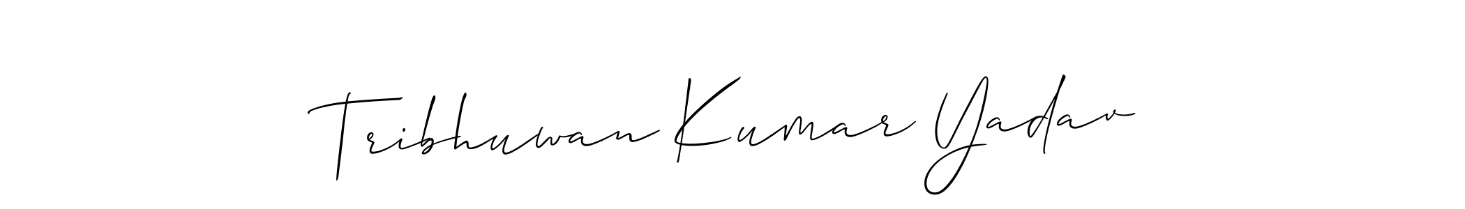 Make a beautiful signature design for name Tribhuwan Kumar Yadav. With this signature (Allison_Script) style, you can create a handwritten signature for free. Tribhuwan Kumar Yadav signature style 2 images and pictures png