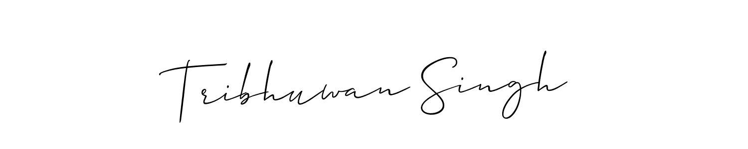 How to make Tribhuwan Singh name signature. Use Allison_Script style for creating short signs online. This is the latest handwritten sign. Tribhuwan Singh signature style 2 images and pictures png