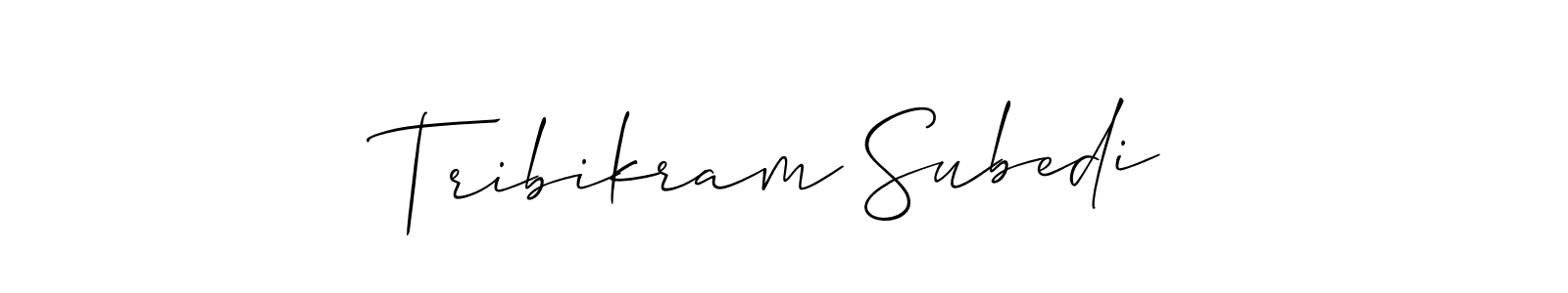 You should practise on your own different ways (Allison_Script) to write your name (Tribikram Subedi) in signature. don't let someone else do it for you. Tribikram Subedi signature style 2 images and pictures png