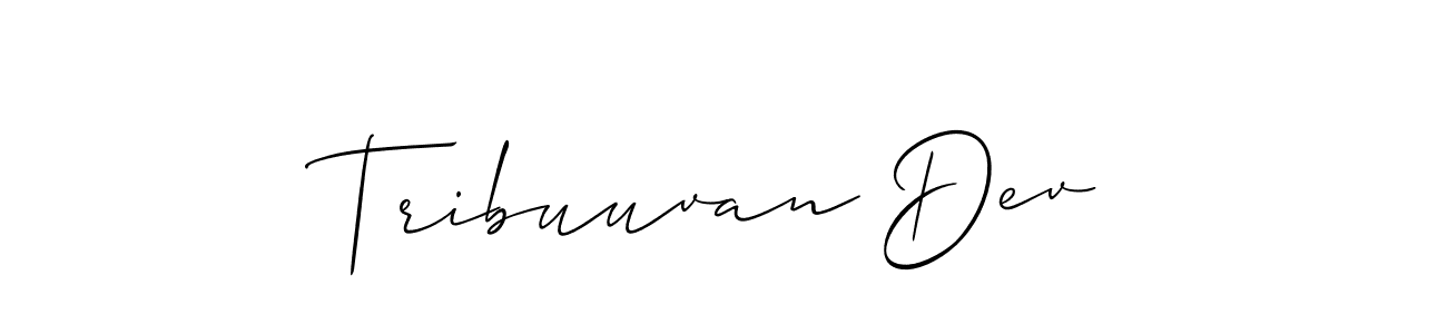 if you are searching for the best signature style for your name Tribuuvan Dev. so please give up your signature search. here we have designed multiple signature styles  using Allison_Script. Tribuuvan Dev signature style 2 images and pictures png