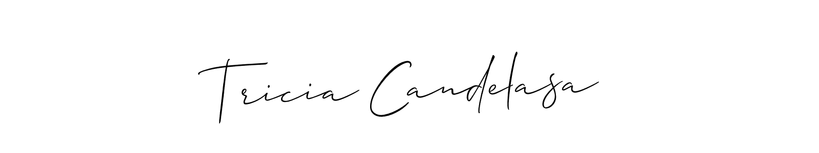 How to make Tricia Candelasa name signature. Use Allison_Script style for creating short signs online. This is the latest handwritten sign. Tricia Candelasa signature style 2 images and pictures png