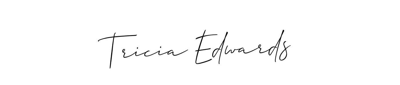 The best way (Allison_Script) to make a short signature is to pick only two or three words in your name. The name Tricia Edwards include a total of six letters. For converting this name. Tricia Edwards signature style 2 images and pictures png