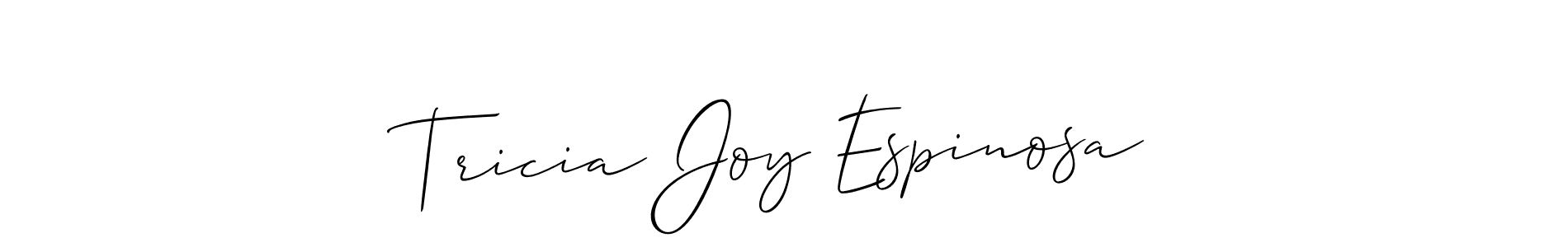 Create a beautiful signature design for name Tricia Joy Espinosa. With this signature (Allison_Script) fonts, you can make a handwritten signature for free. Tricia Joy Espinosa signature style 2 images and pictures png