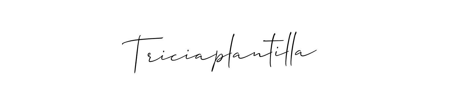 Use a signature maker to create a handwritten signature online. With this signature software, you can design (Allison_Script) your own signature for name Triciaplantilla. Triciaplantilla signature style 2 images and pictures png