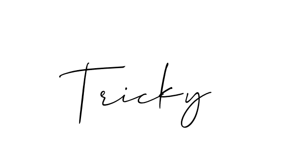 if you are searching for the best signature style for your name Tricky. so please give up your signature search. here we have designed multiple signature styles  using Allison_Script. Tricky signature style 2 images and pictures png