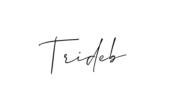 Similarly Allison_Script is the best handwritten signature design. Signature creator online .You can use it as an online autograph creator for name Trideb. Trideb signature style 2 images and pictures png