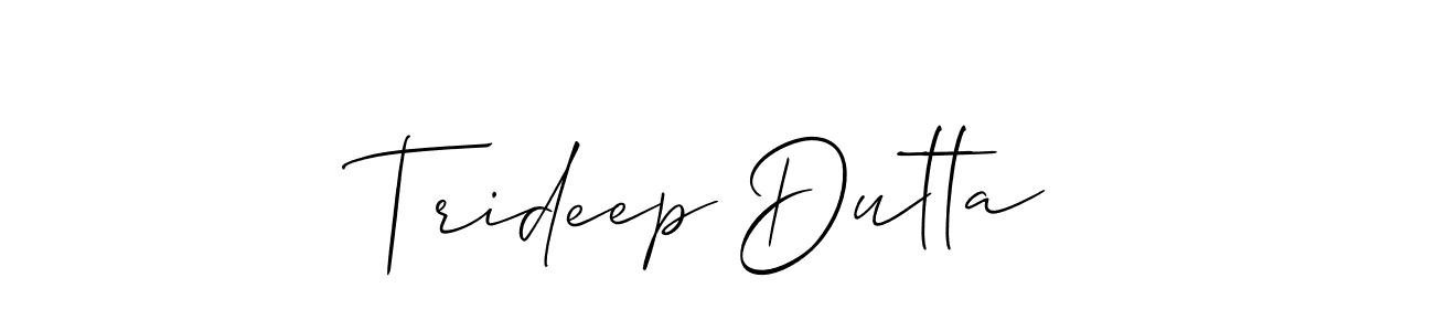 How to Draw Trideep Dutta signature style? Allison_Script is a latest design signature styles for name Trideep Dutta. Trideep Dutta signature style 2 images and pictures png