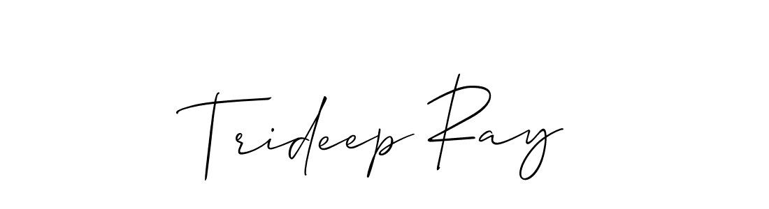 The best way (Allison_Script) to make a short signature is to pick only two or three words in your name. The name Trideep Ray include a total of six letters. For converting this name. Trideep Ray signature style 2 images and pictures png