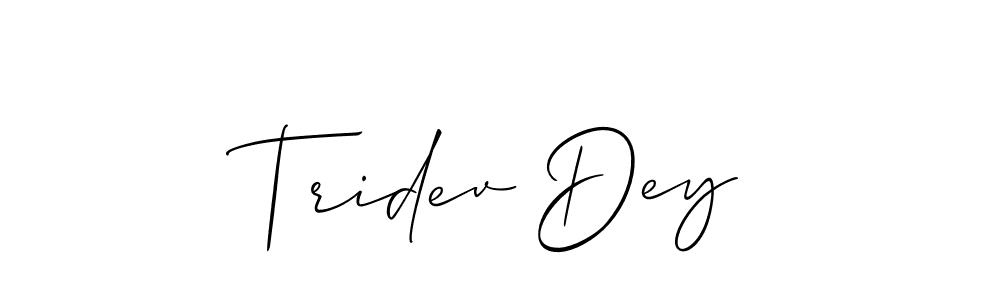 It looks lik you need a new signature style for name Tridev Dey. Design unique handwritten (Allison_Script) signature with our free signature maker in just a few clicks. Tridev Dey signature style 2 images and pictures png