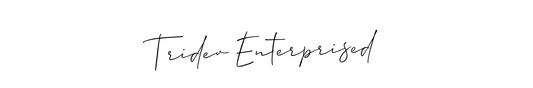 Tridev Enterprised stylish signature style. Best Handwritten Sign (Allison_Script) for my name. Handwritten Signature Collection Ideas for my name Tridev Enterprised. Tridev Enterprised signature style 2 images and pictures png