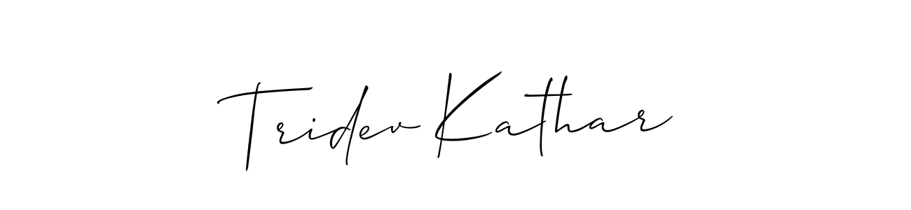 Make a beautiful signature design for name Tridev Kathar. Use this online signature maker to create a handwritten signature for free. Tridev Kathar signature style 2 images and pictures png