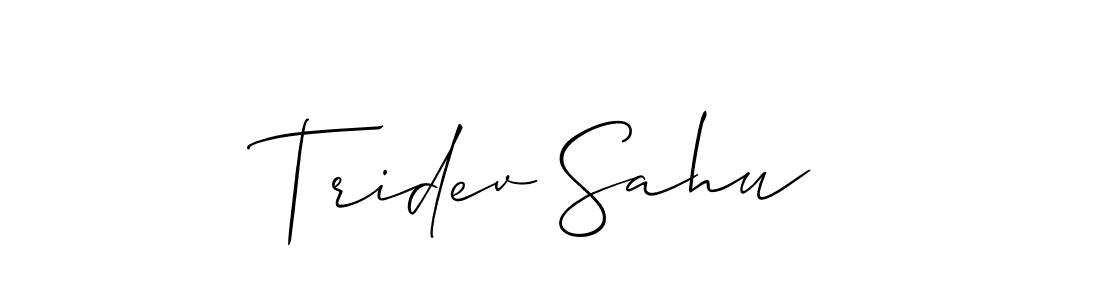 This is the best signature style for the Tridev Sahu name. Also you like these signature font (Allison_Script). Mix name signature. Tridev Sahu signature style 2 images and pictures png