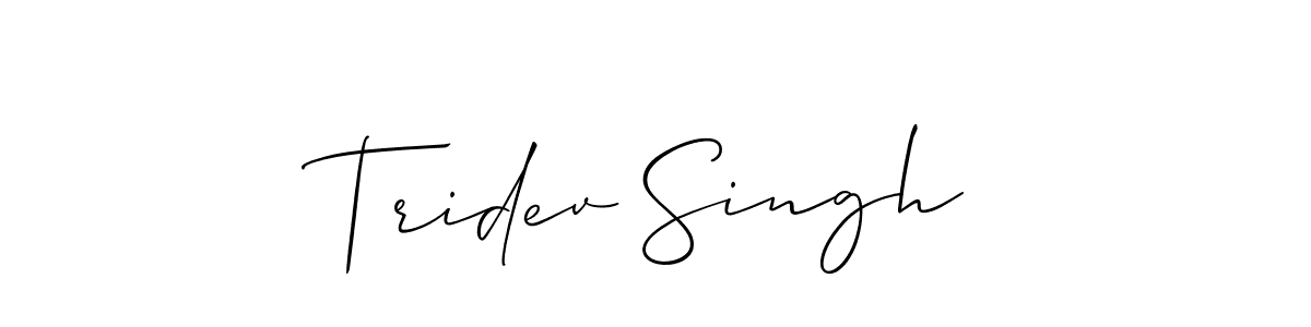 Use a signature maker to create a handwritten signature online. With this signature software, you can design (Allison_Script) your own signature for name Tridev Singh. Tridev Singh signature style 2 images and pictures png