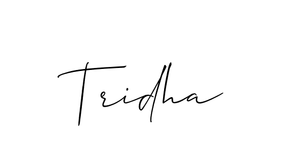 Similarly Allison_Script is the best handwritten signature design. Signature creator online .You can use it as an online autograph creator for name Tridha. Tridha signature style 2 images and pictures png