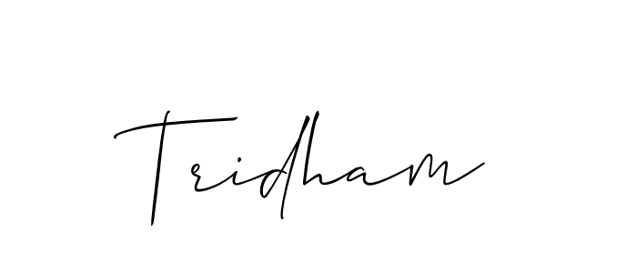 Allison_Script is a professional signature style that is perfect for those who want to add a touch of class to their signature. It is also a great choice for those who want to make their signature more unique. Get Tridham name to fancy signature for free. Tridham signature style 2 images and pictures png