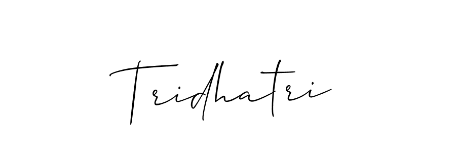 How to make Tridhatri name signature. Use Allison_Script style for creating short signs online. This is the latest handwritten sign. Tridhatri signature style 2 images and pictures png