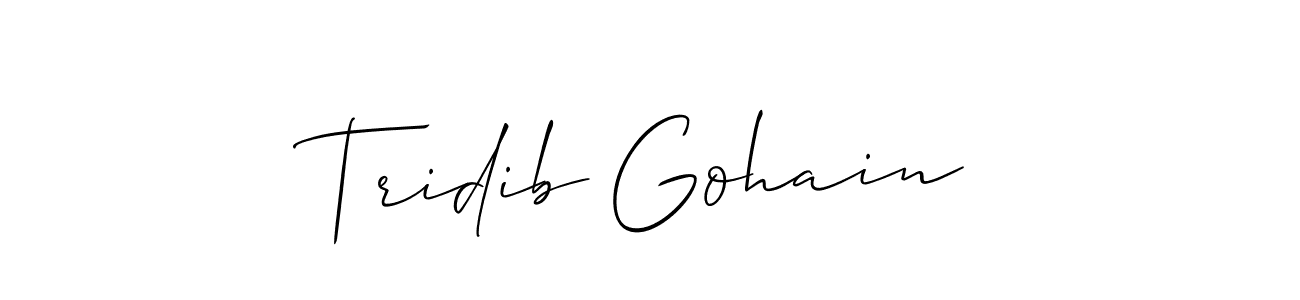 You should practise on your own different ways (Allison_Script) to write your name (Tridib Gohain) in signature. don't let someone else do it for you. Tridib Gohain signature style 2 images and pictures png