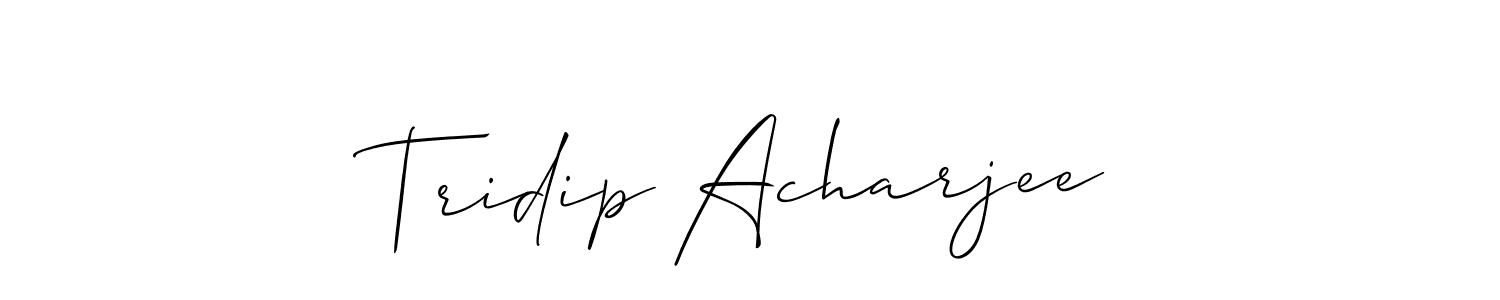 It looks lik you need a new signature style for name Tridip Acharjee. Design unique handwritten (Allison_Script) signature with our free signature maker in just a few clicks. Tridip Acharjee signature style 2 images and pictures png