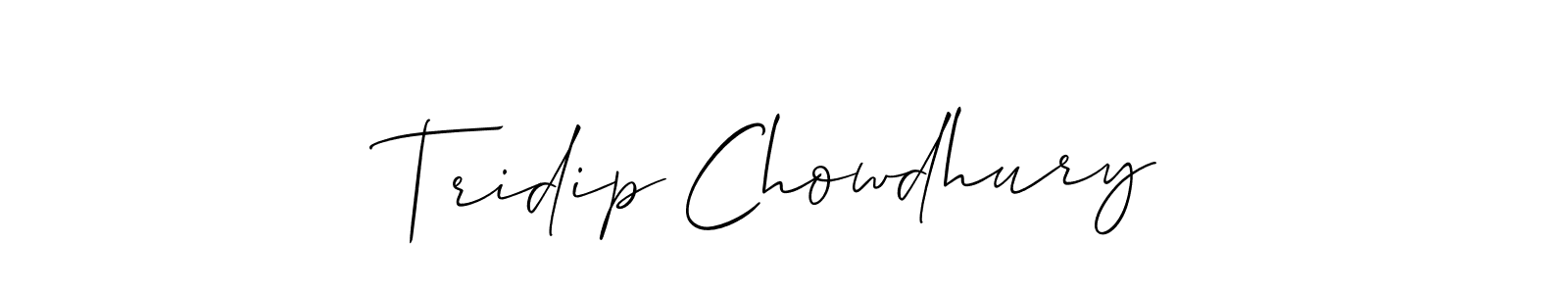 How to make Tridip Chowdhury name signature. Use Allison_Script style for creating short signs online. This is the latest handwritten sign. Tridip Chowdhury signature style 2 images and pictures png