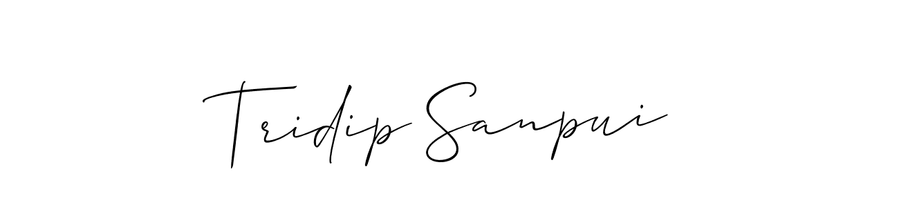It looks lik you need a new signature style for name Tridip Sanpui. Design unique handwritten (Allison_Script) signature with our free signature maker in just a few clicks. Tridip Sanpui signature style 2 images and pictures png