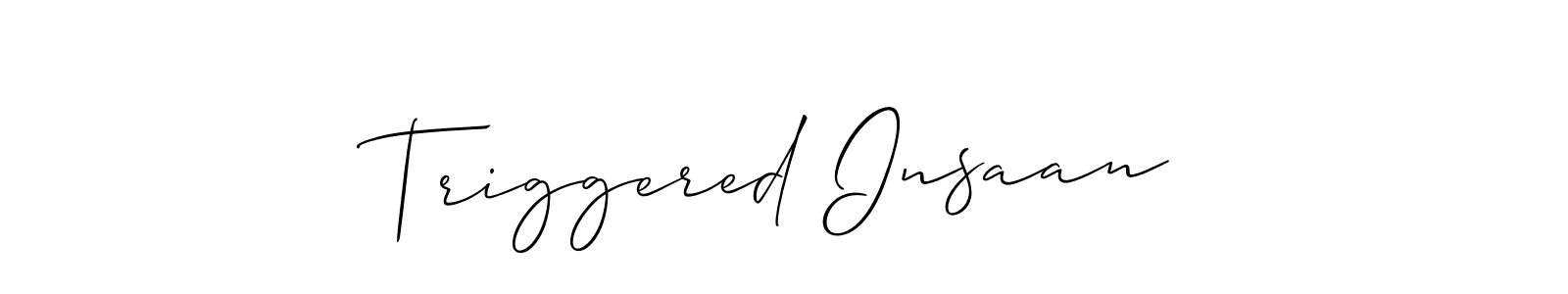 You can use this online signature creator to create a handwritten signature for the name Triggered Insaan. This is the best online autograph maker. Triggered Insaan signature style 2 images and pictures png