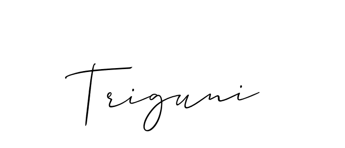 How to make Triguni signature? Allison_Script is a professional autograph style. Create handwritten signature for Triguni name. Triguni signature style 2 images and pictures png