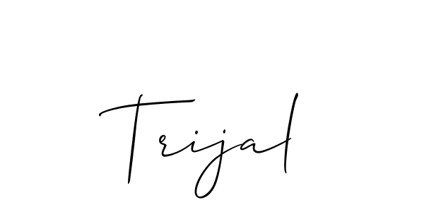 if you are searching for the best signature style for your name Trijal. so please give up your signature search. here we have designed multiple signature styles  using Allison_Script. Trijal signature style 2 images and pictures png