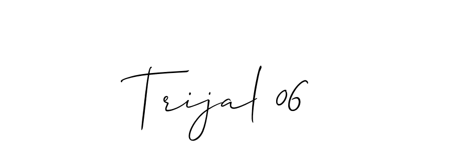 The best way (Allison_Script) to make a short signature is to pick only two or three words in your name. The name Trijal 06 include a total of six letters. For converting this name. Trijal 06 signature style 2 images and pictures png