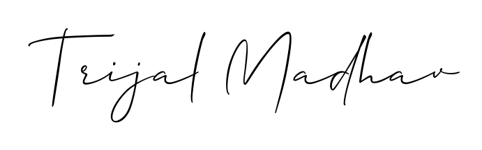 Achieve flawless digital penmanship with Trijal Madhav name in Allison_Script font. The perfect tool for creating online signatures. Trijal Madhav signature style 2 images and pictures png