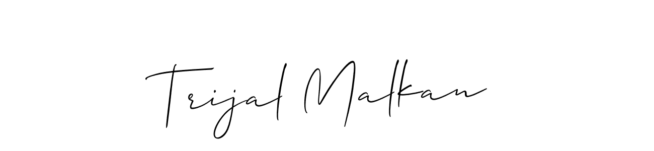 Trijal Malkan stylish signature style. Best Handwritten Sign (Allison_Script) for my name. Handwritten Signature Collection Ideas for my name Trijal Malkan. Trijal Malkan signature style 2 images and pictures png