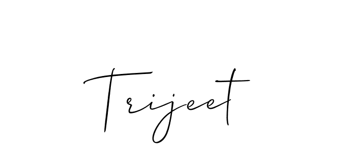 Use a signature maker to create a handwritten signature online. With this signature software, you can design (Allison_Script) your own signature for name Trijeet. Trijeet signature style 2 images and pictures png