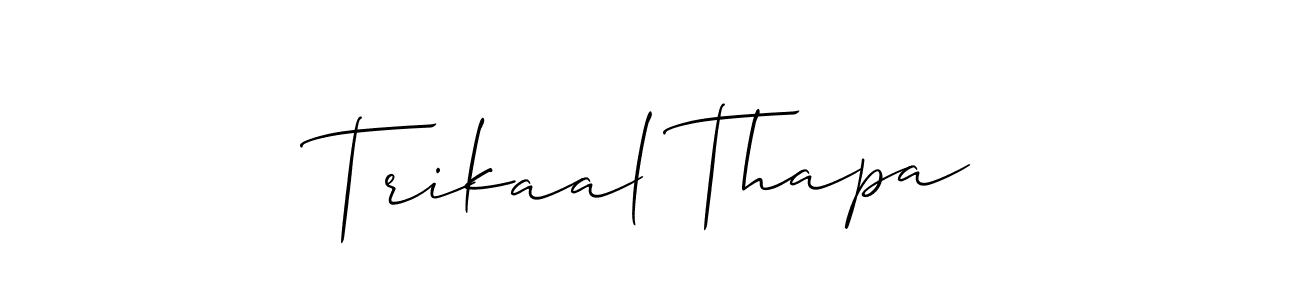 Here are the top 10 professional signature styles for the name Trikaal Thapa. These are the best autograph styles you can use for your name. Trikaal Thapa signature style 2 images and pictures png