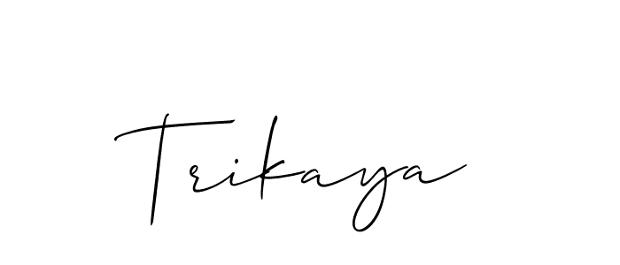 Create a beautiful signature design for name Trikaya. With this signature (Allison_Script) fonts, you can make a handwritten signature for free. Trikaya signature style 2 images and pictures png
