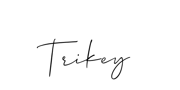 Allison_Script is a professional signature style that is perfect for those who want to add a touch of class to their signature. It is also a great choice for those who want to make their signature more unique. Get Trikey name to fancy signature for free. Trikey signature style 2 images and pictures png