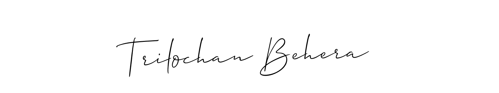 How to make Trilochan Behera name signature. Use Allison_Script style for creating short signs online. This is the latest handwritten sign. Trilochan Behera signature style 2 images and pictures png