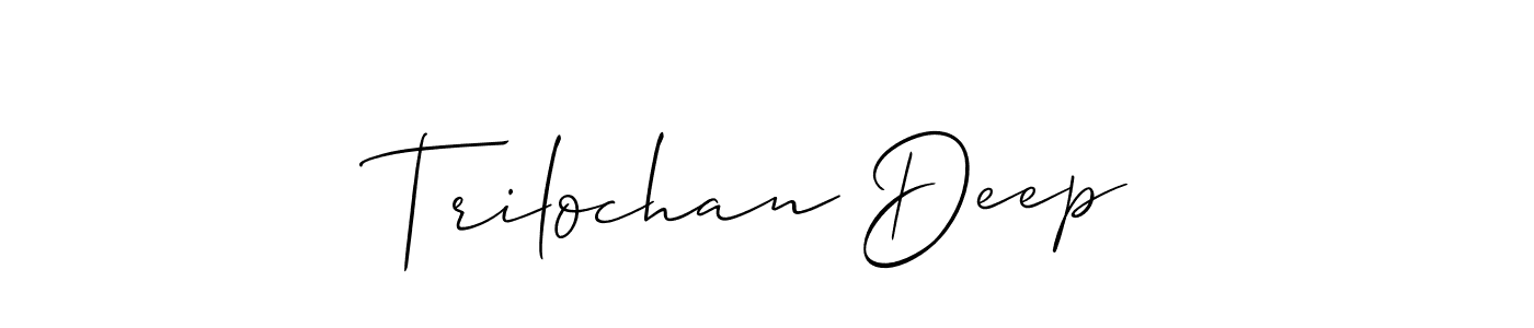 How to make Trilochan Deep name signature. Use Allison_Script style for creating short signs online. This is the latest handwritten sign. Trilochan Deep signature style 2 images and pictures png