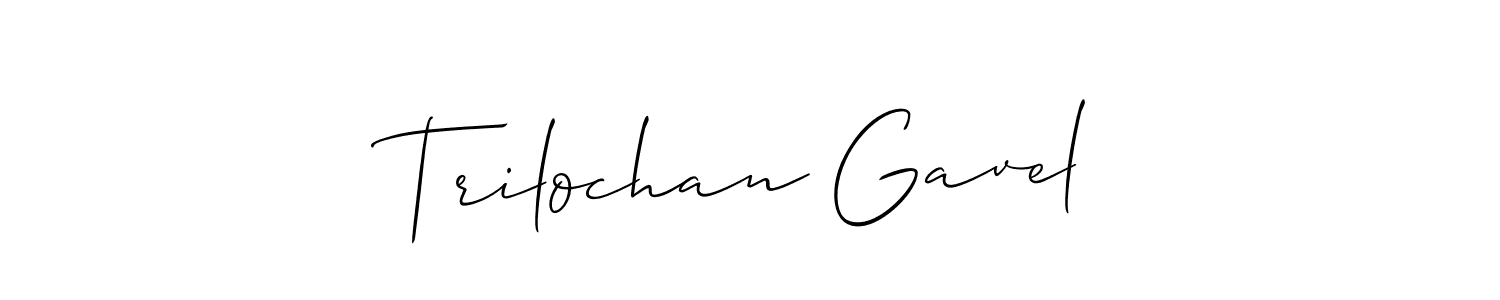 How to make Trilochan Gavel name signature. Use Allison_Script style for creating short signs online. This is the latest handwritten sign. Trilochan Gavel signature style 2 images and pictures png