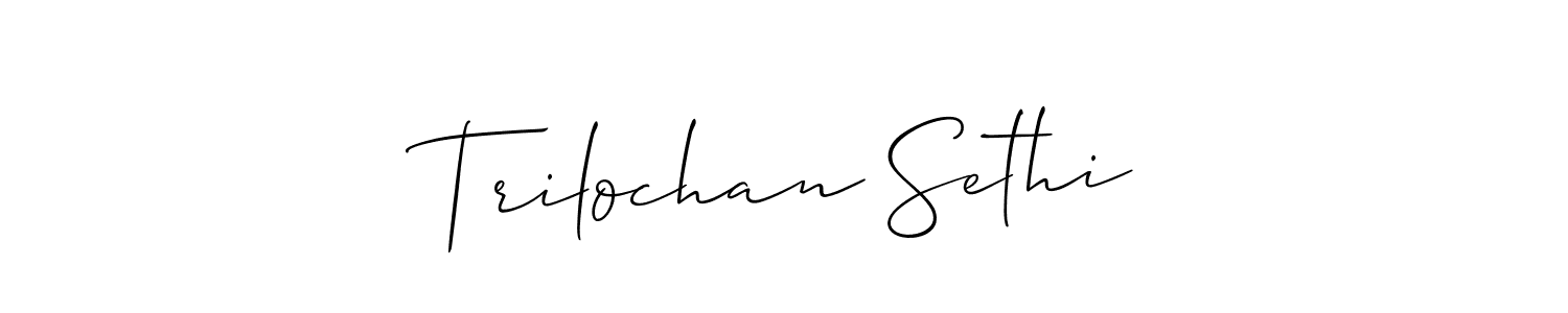 Allison_Script is a professional signature style that is perfect for those who want to add a touch of class to their signature. It is also a great choice for those who want to make their signature more unique. Get Trilochan Sethi name to fancy signature for free. Trilochan Sethi signature style 2 images and pictures png