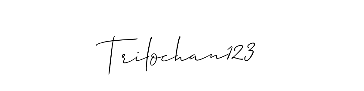 Use a signature maker to create a handwritten signature online. With this signature software, you can design (Allison_Script) your own signature for name Trilochan123. Trilochan123 signature style 2 images and pictures png