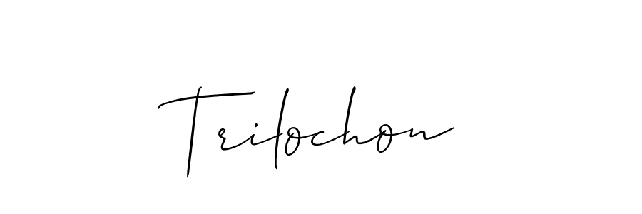 The best way (Allison_Script) to make a short signature is to pick only two or three words in your name. The name Trilochon include a total of six letters. For converting this name. Trilochon signature style 2 images and pictures png