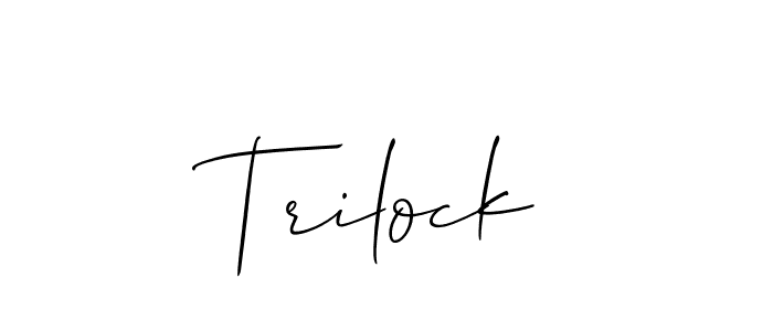 Create a beautiful signature design for name Trilock. With this signature (Allison_Script) fonts, you can make a handwritten signature for free. Trilock signature style 2 images and pictures png
