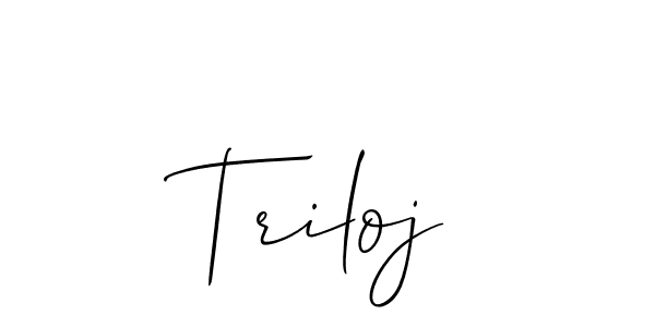 How to make Triloj signature? Allison_Script is a professional autograph style. Create handwritten signature for Triloj name. Triloj signature style 2 images and pictures png