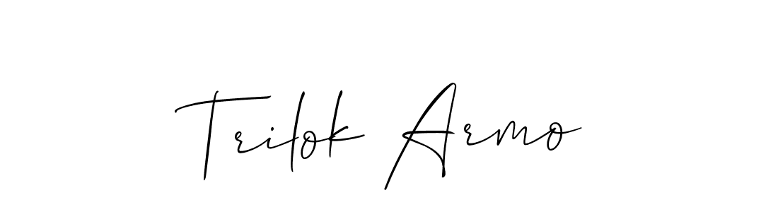 Make a short Trilok Armo signature style. Manage your documents anywhere anytime using Allison_Script. Create and add eSignatures, submit forms, share and send files easily. Trilok Armo signature style 2 images and pictures png
