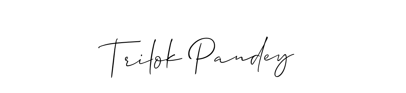 Trilok Pandey stylish signature style. Best Handwritten Sign (Allison_Script) for my name. Handwritten Signature Collection Ideas for my name Trilok Pandey. Trilok Pandey signature style 2 images and pictures png